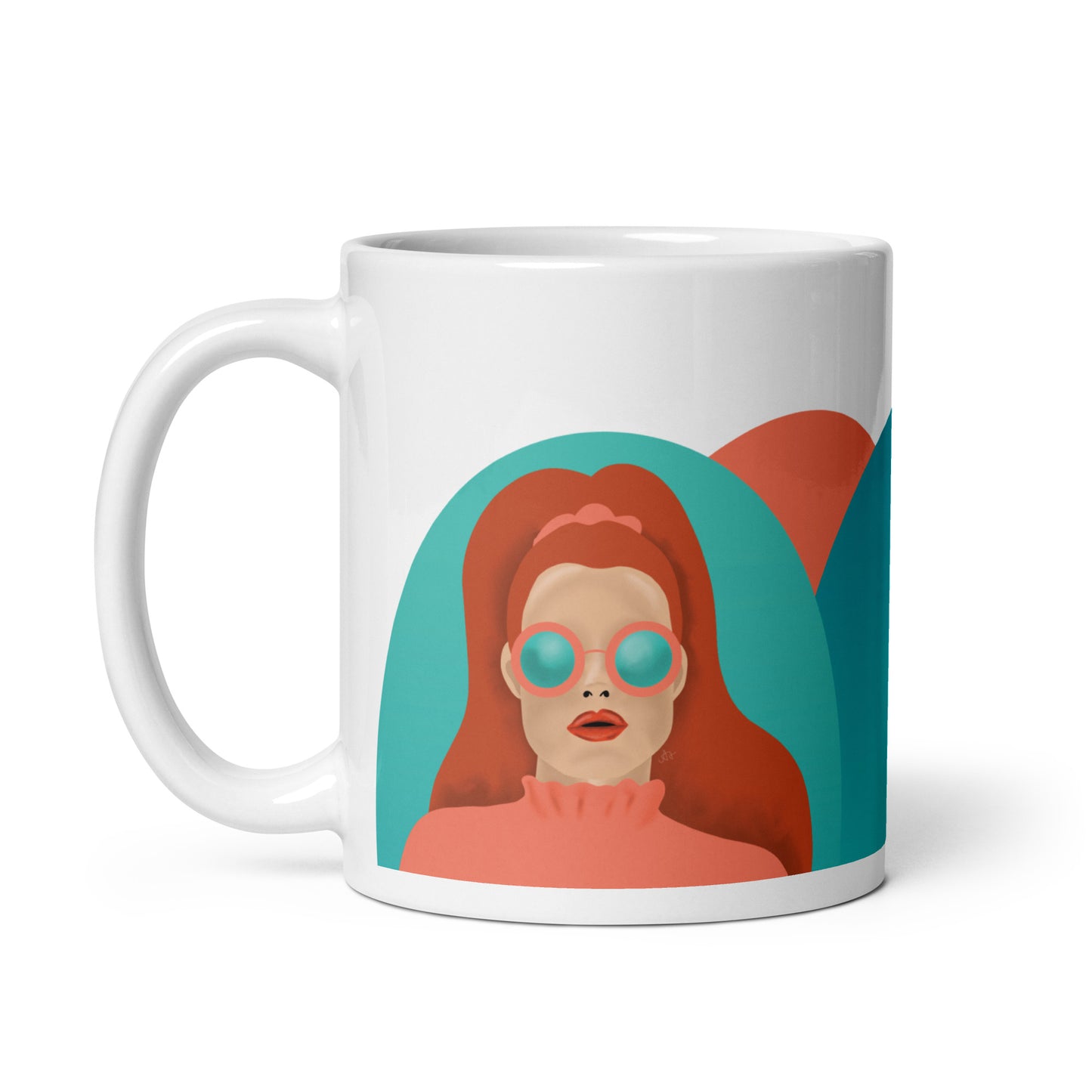 Retro Red Head Glossy Mug