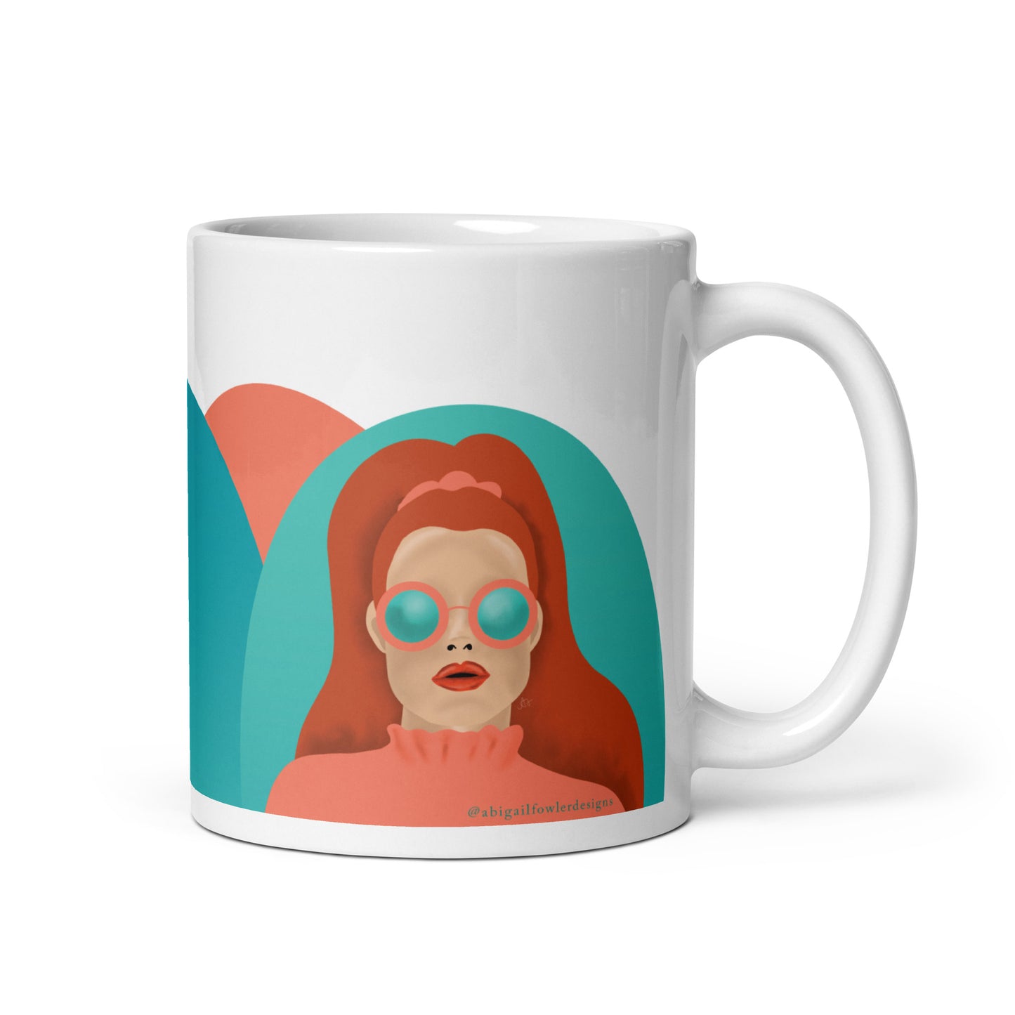 Retro Red Head Glossy Mug