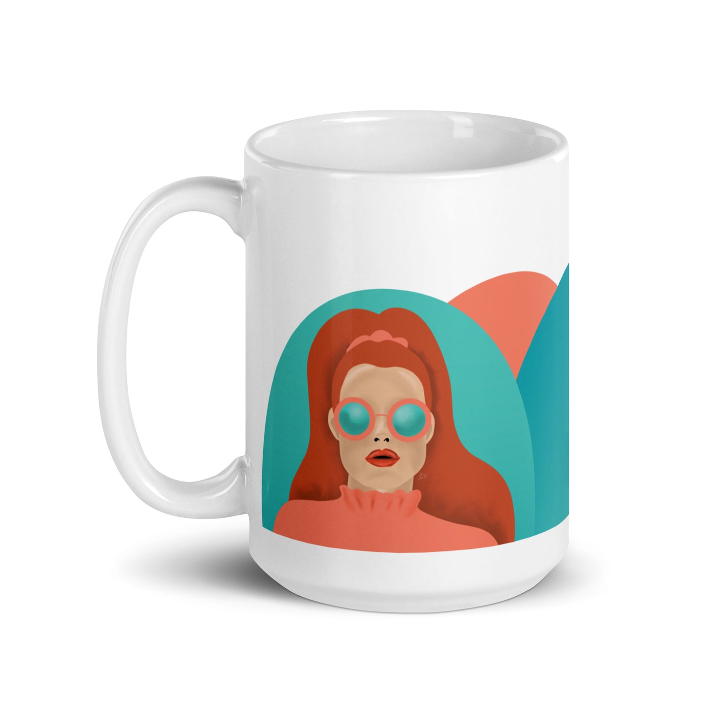 Retro Red Head Glossy Mug