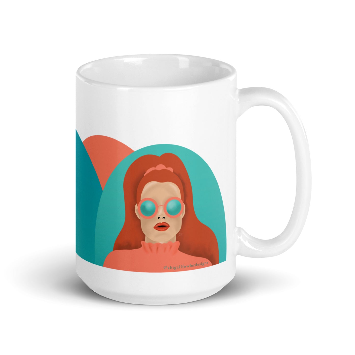 Retro Red Head Glossy Mug