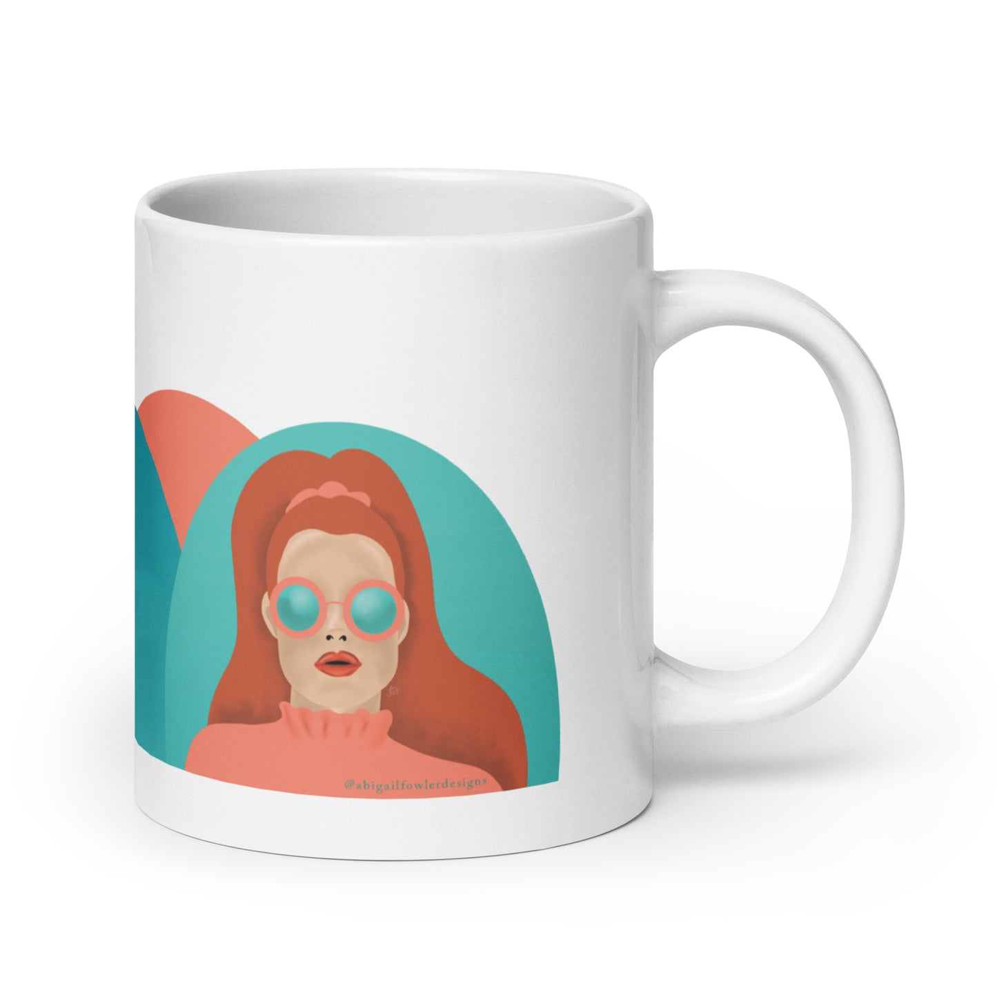 Retro Red Head Glossy Mug