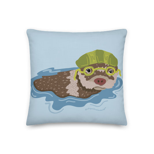 Swimming Otter Premium Pillow
