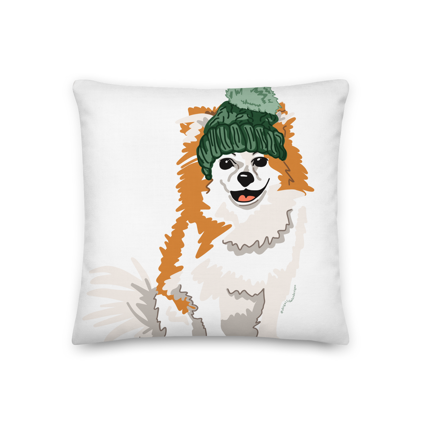 Snow Pup in White Premium Pillow