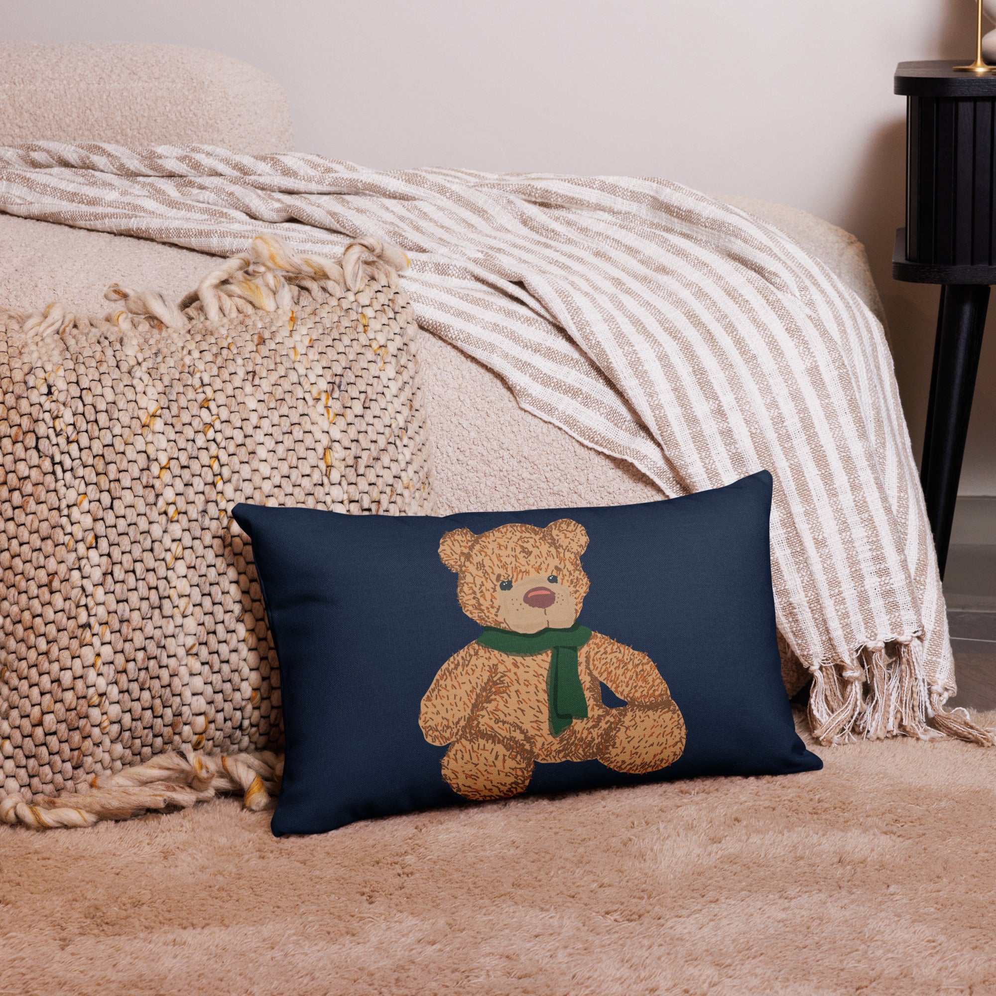 Teddy v shop shaped pillow