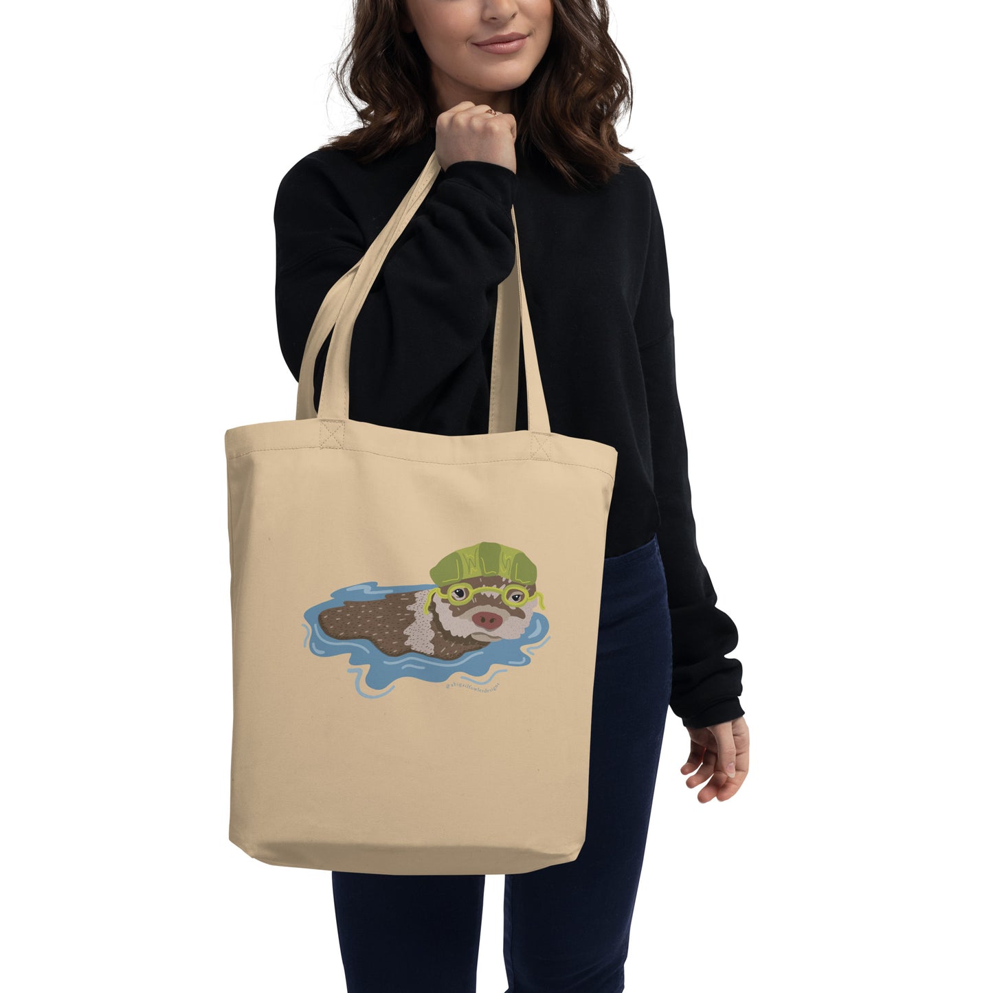 Swimming Otter Eco Tote Bag