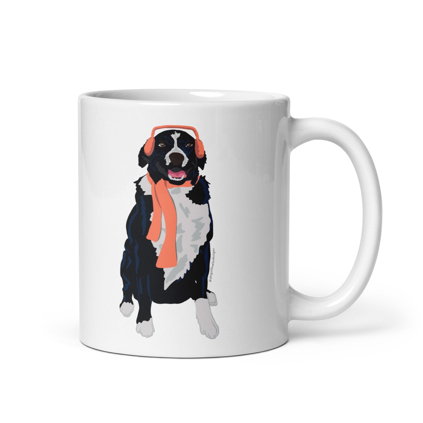 Snow Doggo White glossy mug