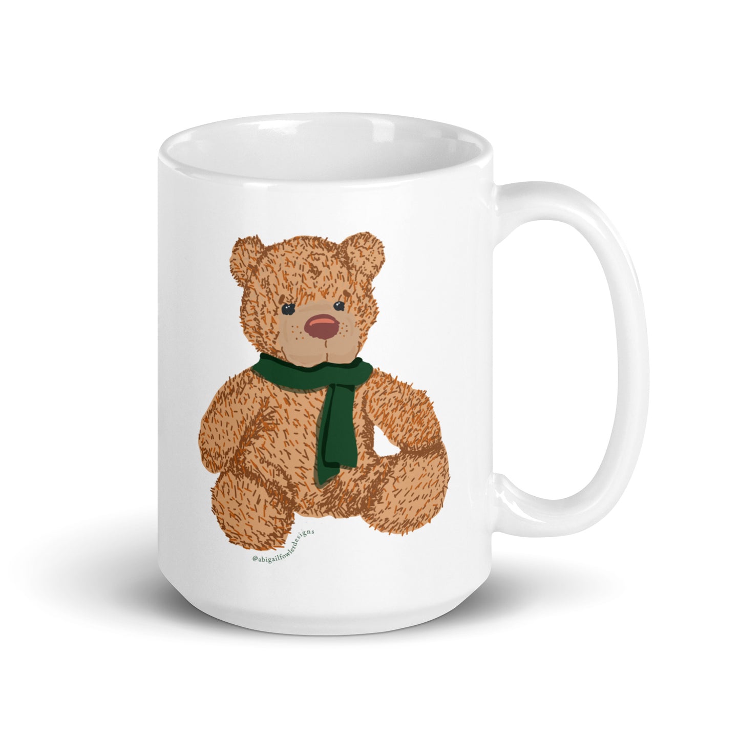 Teddy White glossy mug