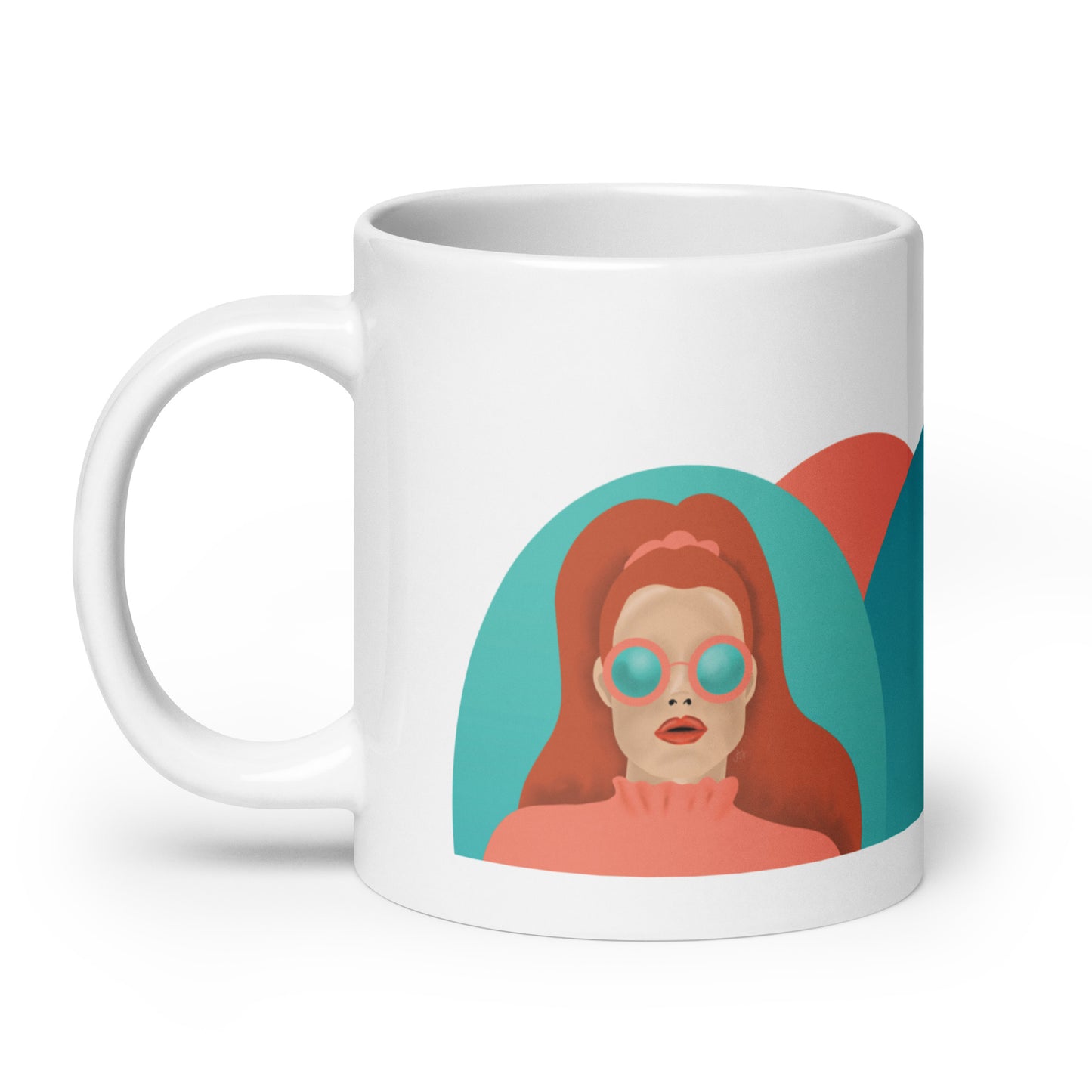 Retro Red Head Glossy Mug